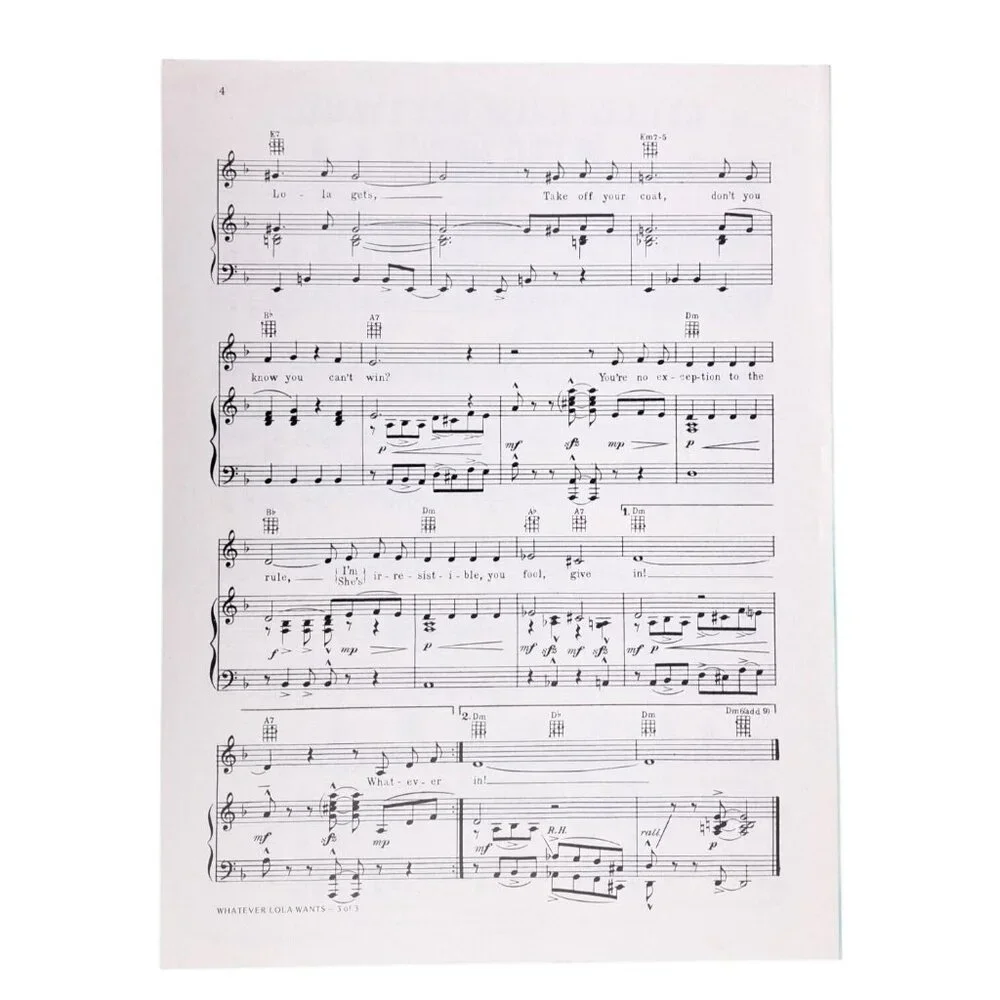 Vintage Whatever Lola Wants Lola Gets Sheet Music 1955 Damn Yankees Adler Ross - Picture 6 of 6